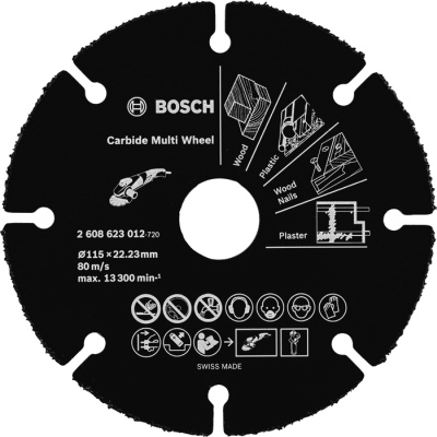 Viacúčelový kotúč Bosch Carbide Multi Wheel, pr. 115 mm - 2608623012