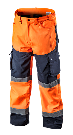 Teplé reflexné pracovné nohavice NEO VISIBILITY oranžová
