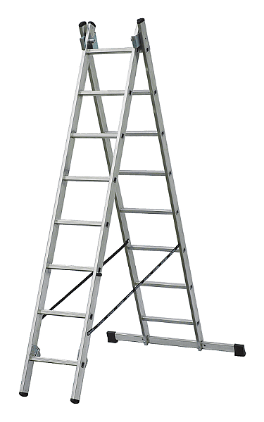 Dvojdielny viacúčelový rebrík VHR H 2x8 priečok
